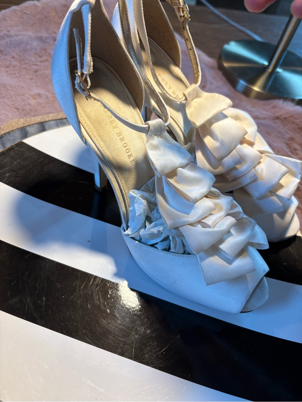 Audrey Brooke Estella Pump
With ruffles galore, this striking white pair of peep - Picture 7 of 8